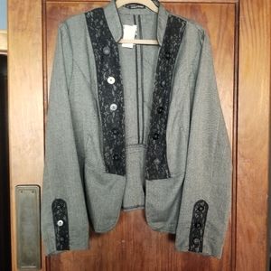 Maurice's professional blazer with black lace detail 3X. NWT